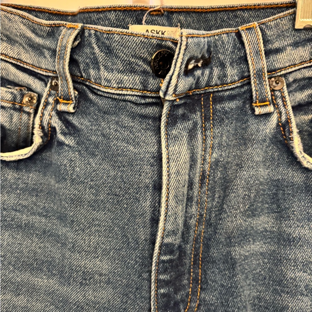 ASKK denim women’s wide leg jeans, size 27 color marina